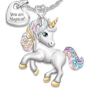 Colier unicorn, pentru fetite, mesaj "You Are Magical"